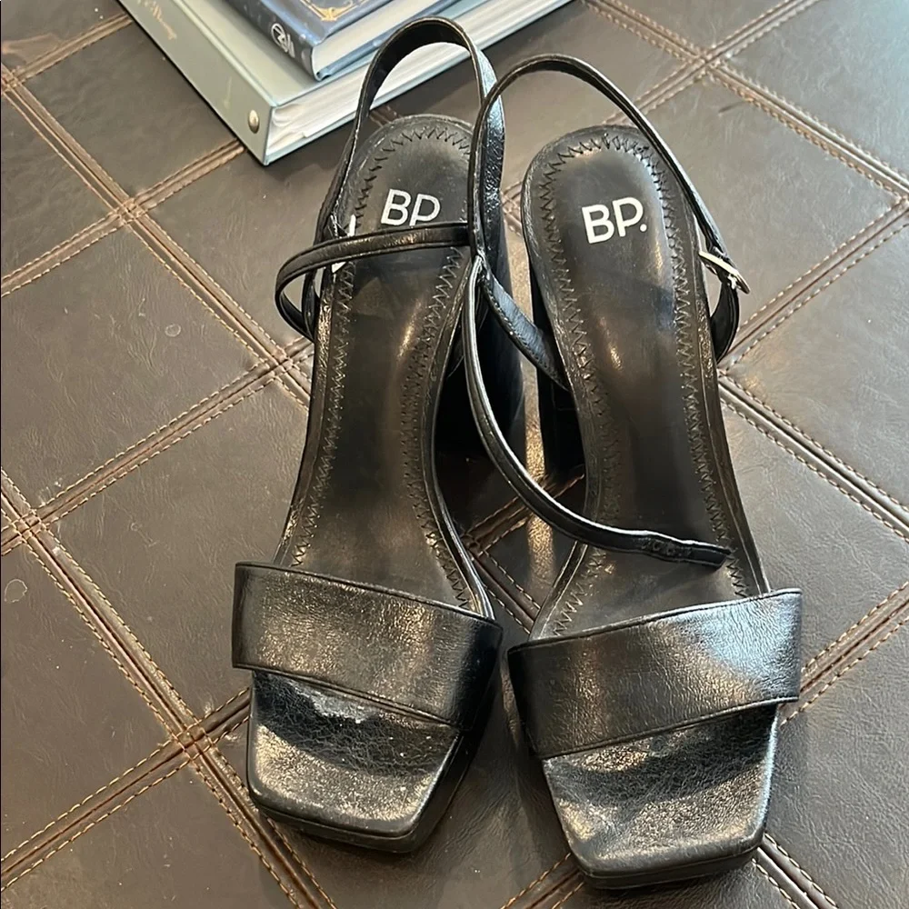 BP Black Chunky Heel Platform Shoes - Picture 2 of 2